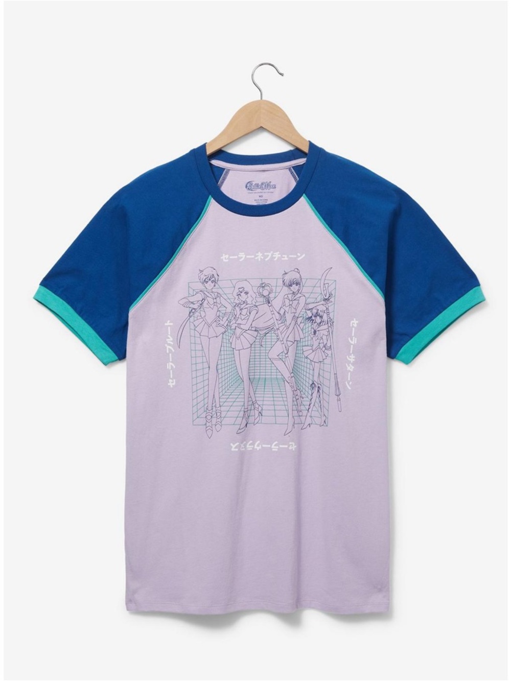 Sailor Moon Lavender Raglan Tee with Navy Sleeves